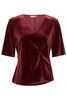 Wine Velour Top