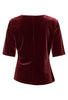 Wine Velour Top